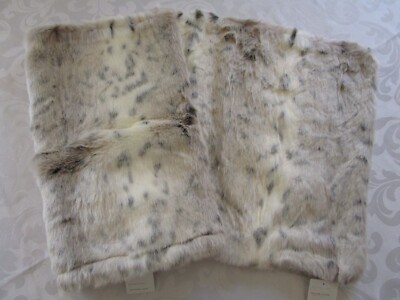 POTTERY BARN SNOW LEOPARD FAUX FUR PILLOW COVER 20