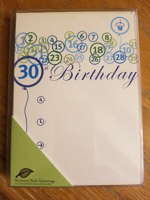 Madison Park 30th Birthday Invitation, Fill-In (Box of 12) New -image