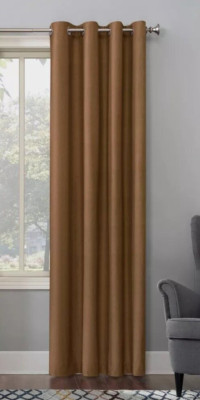 Sun Zero Blackout Duran Grommet Top Curtain Panel Brown 50
