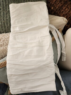 pottery barn hadley ruched ruffled KING white pillow sham-image