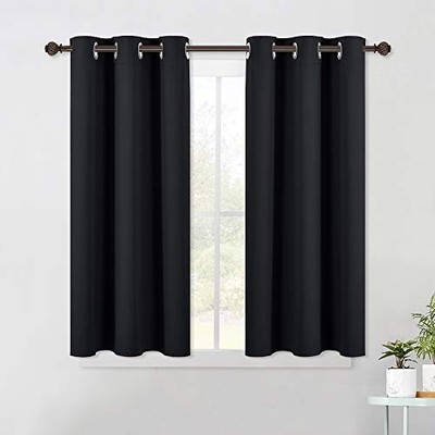  Halloween Living Room Blackout Curtains And Drapes, Black Solid Thermal-image