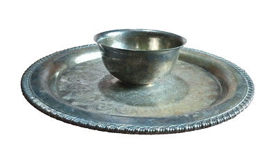 Vintage Oneida OL Silver Plate Chip & Dip Set Attached Bowl Park Lane 12.25