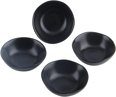 Matte Ceramic Dipping Sauce Dishes,Black Sushi Soy Large, Black -image