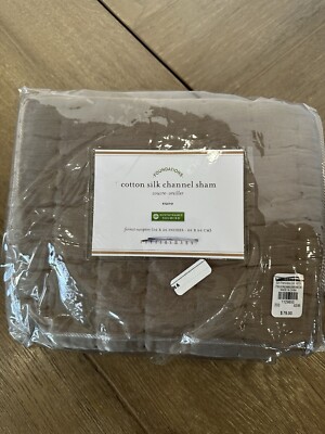 Pottery Barn Cotton silk channel Euro Sham Brownstone-image
