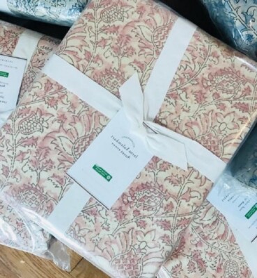 Pottery Barn Larsa Kalamkari Duvet Cover Blush King Floral No Shams New-image