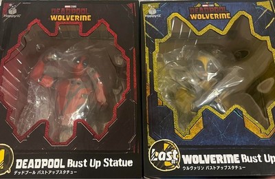 NEW Marvel Movie Deadpool Wolverine Happy Lottery bust up Statue Figure set JPN-image