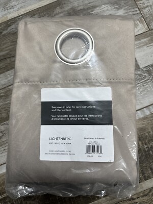 Linchtenberg Stone Beige Darkening One Window Curtain Panel 54” X 84”-image