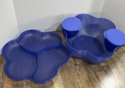 TUPPERWARE LARGE VERSATILE CHIP N DIP SET Mini Containers With Lids GREAT!!-image