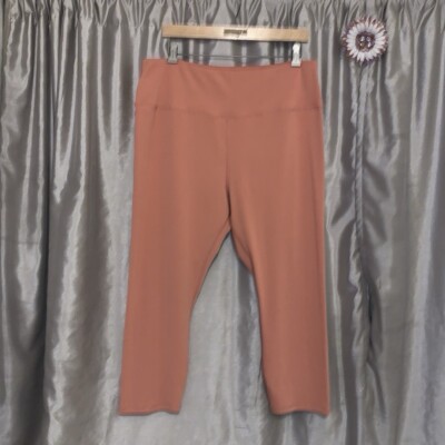 Dip Woman's 2X Ribbed Capri Leggings Orange Gym Workout Yoga-image