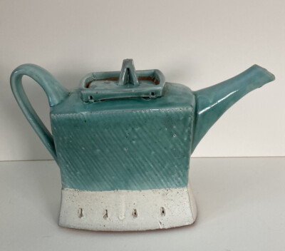 Art Pottery Teapot Made By Composite Clay Studio Signed-image