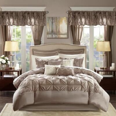 Madison Park Essentials Loretta 20 Piece Taupe King Room in a Bag-image