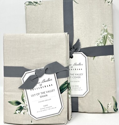 New~Pottery Barn~Monique Lhuillier Lily Of The Valley~Duvet~KING + 2 Shams-image