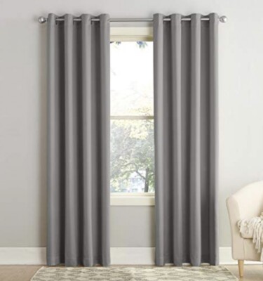 ⚡️SunZero Grant Gray One Grommet Window Curtain Panel(54x84) Set Of 2-image