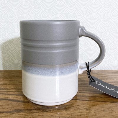 Dip Dye Coffee Mug Large 18 oz Ombre Grey White Dwell Studio-image