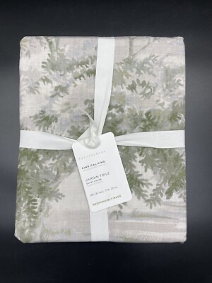 POTTERY BARN JARDIN TOILE KING / CAL KING DUVET W/ 2 EURO SHAMS NEW W TAGS GREEN-image