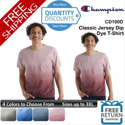 🔥 Champion Men Classic Jersey Dip Dye T-Shirt Cotton Up To 3XL CD100D-image
