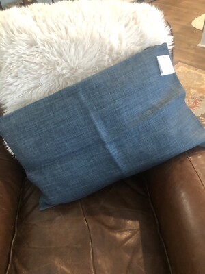 Pottery Barn Libeco Linen 16 x 26 Pillow Cover Blue NWT Absolutely Lovely!-image