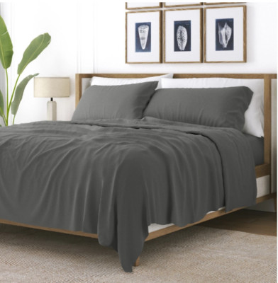 iEnjoy Home Premium Ultra Soft California King Bed Sheet Set Gray-image