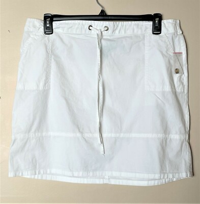 Women's White Skirt Elastic Back Waist only Size XL dip -image
