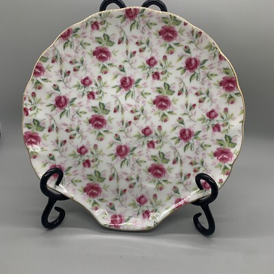 Lefton China Rose Chintz Clam Shell Shaped Snack 4 Plates Replacements-image