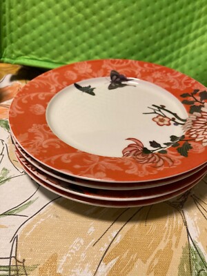 (4) Fringe Studio  Asian  Porcelain Germany salad  plates-image