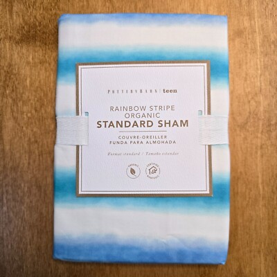 POTTERY BARN TEEN RAINBOW STRIPE ORGANIC STANDARD SHAM (1) STANDARD MULTI COLOR-image