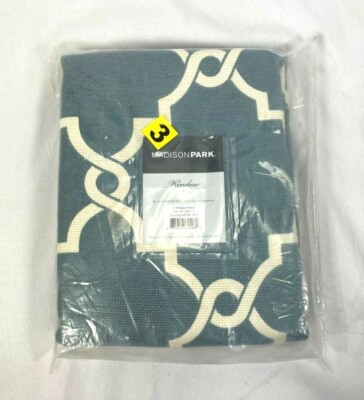 Madison Park Blue White Window Grommet Curtain Panel, 50