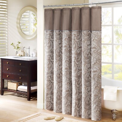 Madison Park Aubrey Jacquard Shower Curtain-image