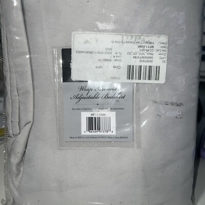 Madison Park Simple Fit Adjustable Wrap Around Bedskirt, One Size, Grey-image