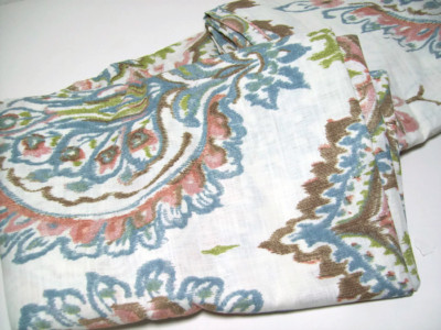 Pottery Barn Multi Colors Adele Damask Organic Cotton Full Queen Duvet Cover New-image