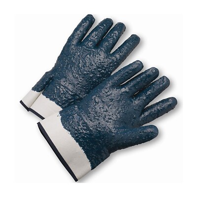 Nitrile Dipped Glove Jersey Liner and Rough Grip on Full Hand Safety Cuff 12pr-image