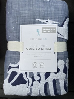 (1) Pottery Barn Kids Dino Bones Quilted EURO Sham - New - (Mult. Avail.)-image