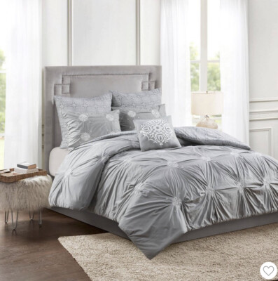 ⚜ Madison Park Cotton Duvet Cover Set With Over All Embroidery KING/CAL KING🆕️-image