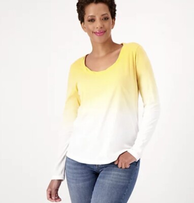 Candace Cameron Bure The Ocean Dipped Long-Sleeve Tee Size XS-image