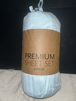 Hypoallergenic Microfiber 4 Piece Twin Sheet Set Baby Blue-image