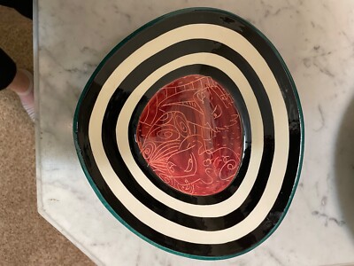 Jude Odell (Signed 1997) Studio Pottery Ceramic Dish  9” Oddly Shaped-image