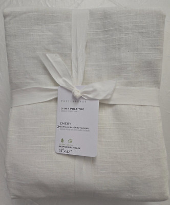 Pottery Barn 3in1 Pole Top Custom Emery Blackout Lining 2-Curtains 29