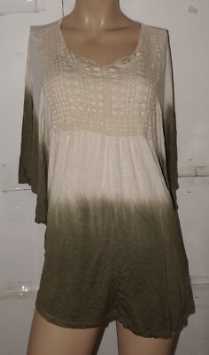 NEW Style & Co. Women's Dip-Dyed Crochet-Bib Top 242460 L-image