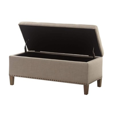 Madison Park Tessa Light Grey Tufted Top Storage Bench 18 in. H x 42 in. W x 18-image