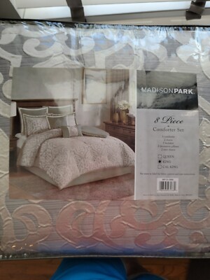 Madison Park Odette Jacquard 7-Piece Reversible King Comforter Set in Silver-image