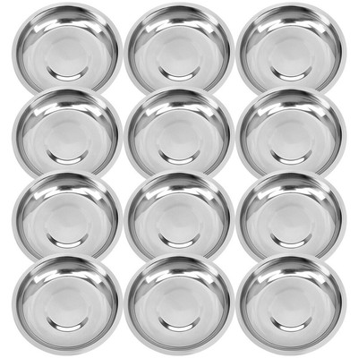  12 Pcs Large Mixing Bowl for Baking Stainless Steel Plate Appetizer Bowls Child-image