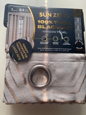 SUN ZERO BLACKOUT  WINDOW CURTAIN Panel 40''x 84”BREVICK Taupe  NEW-image
