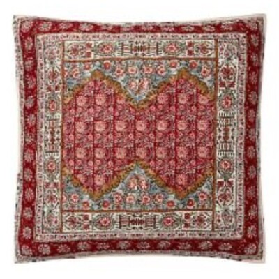 Pottery Barn Zarina Print Reversible Cotton Pillow Sham Boho Decor Red 26