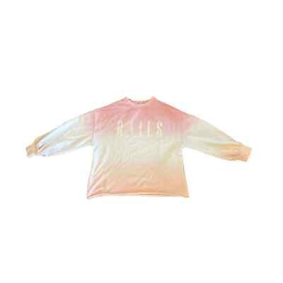 Women XXS Rails Reeves Pink Peach Dip Dye Sweatshirt Pullover Cotton Oversized-image