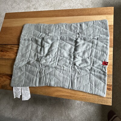 Single Pottery Barn Linen Diamond Quilted Denim Blue Standard Sham-image