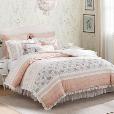 Dawn 100% Cotton Shabby Chic Comforter Set-Modern Cottage Design All Season D...-image