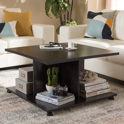 Baxton Studio Cladine Modern and Contemporary Wenge Brown Finished Coffee Table-image