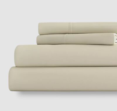 Ienjoy Home Ivory Style Simplified Soft Microfiber 4-Piece Queen Sheet Set-image