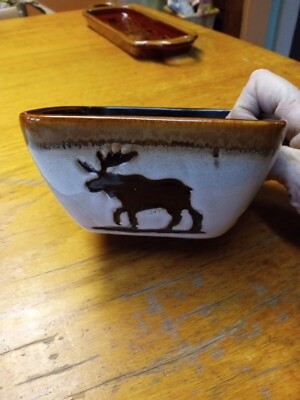 Rustic Stoneware Woodland Collection By Home studio Small Square Bowl-image