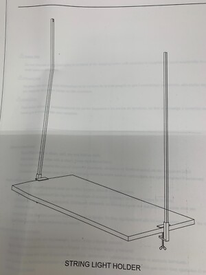 Pottery Barn Outdoor Tabletop String Light Holder Metal Posts S/2 Black 5' #W601-image